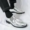 Zapatos de Cuero para Hombre Talla Grande Transfronterizos Comercio Exterior Nuevos Zapatos de Cuero Puntiagudos para Hombre Modernos Brillantes Zapatos Formales de Negocio Zapatos de Rendimiento