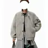 Chaqueta de moda patchwork deconstruida mate para hombre, primavera y otoño, marca trendy americana, chaqueta de cuero estilo biker, retro casual, versátil