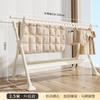 Tendedero de Piso para Balcón de Casa, Barra de Ropa Plegable para Uso Interior y Exterior, Colgador de Ropa Retráctil para Secar Ropa y Edredones