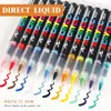 Marcador de Acrílico Líquido Recto con Punta Suave 168 Colores Color Opaco Marcador Apilable Bolígrafo para Dibujo Artístico Estudiantil