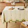 Mantel pequeño de margarita tela con tacto de lino impermeable resistente al calor lavable tapete para mesa de comedor tela artística fresca irregular para mesa de centro cubierta