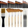 Set de Pinceles Combinados de 32 Piezas Más Vendido en Amazon Transfronterizo Nylon Tablero de Madera Pinceles para Pintura Artística y Pintura al Óleo Delineado