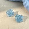 "Flor de Hielo Azul Claro" Aretes de Flor Azul Tridimensional Estilo Coreano Aretes Frescos Dulces Aretes Súper de Hada para Vacaciones