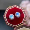 Recomendación de Producto Caliente: Aretes de Piedra Lunar Azul Natural para Mujer, Aretes de Piedra Lunar Azul Natural de Moda a Juego, Venta Directa de Fábrica