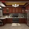 Fábrica de Guangzhou Armários de Madeira Maciça Personalizados Casa Inteira Estilo Americano Europeu Novos Armários de Cozinha Chineses Decoração Personalizada Geral