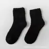 Calcetines Pantufla de Felpa Suave para Mujer Amazon Calcetines para Dormir en Casa Calcetines de Forro Polar Coral Calcetines de Color Caramelo de Media Pantorrilla Transfronterizo