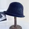 Sombrero de Pescador de Ala Ancha con Forma de Espiga de Trigo Estilo Nacional Retro, Gorro de Punto de Lana Australiana para Otoño e Invierno, Sombrero de Cubo con Hilo Dorado y Plateado