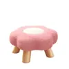 Taburete Pequeño para Uso en Casa, Taburete Bajo, Taburete de Sofá, Banco Acolchado Suave, Taburete de Mesa de Café Moderno para Sala de Estar, Taburete Infantil de Madera Maciza, Reposapiés