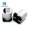 Capacitor Eletrolítico de Alumínio SMD 25V 150UF 8*10.5MM Série RVT Canhong 150UF 25V 6.3*7.7