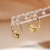 Pendientes Aogu Cross-border, nuevos y sencillos, chapados en cobre y oro de 18 quilates con circonitas, para mujer, con diseño de nicho, combinables con todo.
