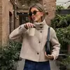 Ropa de mujer estilo europeo y americano transfronteriza, ZA, AliExpress, abrigo corto versátil casual de moda y popular con cuello alto