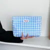 Bolsa de Maquillaje Minimalista y Sofisticada de Nicho con Bolsa Organizadora de Bloques de Color a Cuadros, Neceser, Bolso de Mano, Bolsa Interior