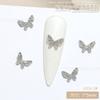 Populares accesorios para uñas de mariposa plateada en línea, metal, aleación tridimensional, lujo ligero, alta gama, venta al por mayor de accesorios para uñas