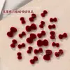 Acessórios de Nail Art de Laço Aveludado Tendência Laços Doces Tridimensionais Populares Atmosfera de Ano Novo Decorações de Unha de Laço Vinho