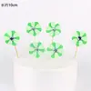 Paquete de 10 bolas de pelo para decorar tartas de cumpleaños, nubes, luna roja enchufable, nubes blancas, adornos de arcoíris para tartas, banderas.
