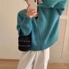 Cardigan de Tricô com Gola V e Zíper Duplo Estilo Coreano para Mulheres 2025 Primavera e Outono Novo Versátil Emagrecedor Jaqueta Suéter Curta