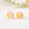 Acessórios de Contas Soltas Redondas Agate Natural Vermelho, Amarelo, Branco, Verde e Preto Galvanizadas com Ouro, Cristal Transparente Branco Calcedônia Escrituras, Grande Compaixão Nuvens Auspiciosas
