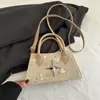 Bolso de Mano de Moda Tejido de Paja para Mujer 2025 Nuevo Llegada Bolso de Hombro Trendy Ins Bolso Cruzado de Flor de Encaje Bolso Cuadrado Pequeño