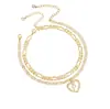 Amazon Transfronterizo Tobillera para Mujer con Corazón Calado de 26 Iniciales Moda Versátil Estilo Festivo Set Accesorios para el Pie 2025