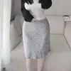 Falda Elegante de Longitud Media Estilo Nuevo Otoño Dongdaemun Coreano Adelgazante Ceñidor de Cintura Favorecedor Sencillo Versátil Ajustada al Cuerpo