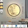 Lámpara de Pared de Luna Minimalista Moderna Lámpara de Mesita de Noche para Dormitorio Lámpara Creativa para Pasillo Pasillo Lámpara de Pared de Fondo para Sala de Estar Lámpara de Mural de Planeta