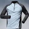 2026 Ropa de Entrenamiento Nueva de Verano con Media Cremallera para Hombres y Mujeres, Camisetas de Manga Larga de Secado Rápido con Protección Solar, Tops de Fitness para Jóvenes Ins