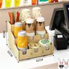 Prateleira para copo de milk tea Separador de copos copo de cerveja madeira escova de dentes japonesa copo canudo Bancada tipo extração