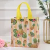 Bolsa de embalaje con estampado de frutas de dibujos animados, bolso de mano no tejido, almacenamiento plegable, impermeable, bolsa para llevar, bolsa de embalaje para compras