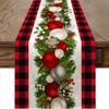 Nuevo camino de mesa navideño transfronterizo tipo lino mantel largo decoración de mesa navideña