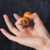 Juguete de Calabaza de Piel Roja para Girar con los Dedos, Calabaza para Aliviar el Estrés, Juguete para Jugar con la Punta de los Dedos, Pequeño Adorno Artesanal para Girar con la Mano