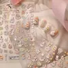 Ferro Creme Desenho Animado Infantil Gatinho Adesivos para Unhas TS4126 Japonês Menina Suave Unhas Patinha de Gato Laço Adesivos para Unhas