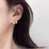 Pendientes colgantes delanteros y traseros con sentido del diseño de nicho de metal, clip para oreja no perforada, estilo europeo y americano, estilo frío, alta sensación, estilo coreano, moda ins