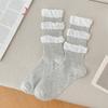 Calcetines de Media Caña para Mujer, Calcetines Finos de Tres Capas con Puño de Burbujas Estilo Pastel, Calcetines Holgados para Mujer Estilo Ballet Miu Celebridad de Internet Venta al por Mayor