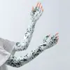 Manga de seda de hielo para protección solar para hombre, al aire libre, pesca, ciclismo, parasol, manga de protección UV, dedos transpirables, guantes de protección solar