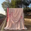 Serie Roja de Boda Cortina Elástica de Seda de Leche Fondo de Techo Multicapa Coreano para Salón de Bodas Hotel Escenario