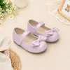 Zapatos Mary Jane para Niñas con Lazo, Zapatos Infantiles para Fiesta de Dama de Honor y Actuación, Velcro Suela Suave Antideslizante Bailarinas de Princesa