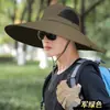Chapéu de Sol Masculino Chapéu de Sol para Pesca ao Ar Livre Aba Grande de 15CM Chapéu de Pescador de Montanha Chapéu de Sol com Proteção UV