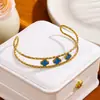 Pulseira Aberta de Titânio Europeia e Americana Mais Vendida Transfronteiriça, Forma Geométrica Vintage, Joia que Não Desbota, Acessório de Pulseira Aberta Personalizado