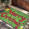 Nuevo felpudo de entrada navideño transfronterizo hecho de terciopelo de cristal, resistente a la suciedad y al desgaste, fácil de mantener, adecuado para la entrada