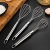 Batedor de Ovos Manual de Tubo Redondo de Aço Inoxidável Misturador de Ovos Manual Batedor de Creme Portátil Ferramenta de Cozinha para Assar