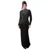 C7379 Transfronterizo Aliexpress Amazon Moda Europea y Americana Vestido Elegante de Manga Larga para Mujer con Pedrería y Pedrería