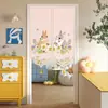 Cortina de Puerta de Forma Irregular Color Crema para Dormitorio, Cortina Divisoria para Uso Doméstico, Cortina de Tela sin Perforaciones para Baño, Media Cortina para Cocina y Estudio