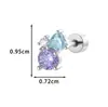 Novo Exclusivo Coração Geométrico Zircônia Hensen Luxo Acessível Cool Nicho Ins Piercing de Cartilagem Osso da Orelha Unha