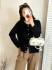 Top de punto hueco redondo holgado para mujer talla grande, chaqueta de manga larga, estilo otoño 2026, cárdigan de punto para mujer talla grande