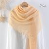 Bufanda de Algodón y Lino Plisada de Color Sólido de Venta Caliente Transfronteriza, Pañuelo de Cabeza Malayo Multicolor Arrugado de Moda con Flecos para Mujer