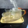 Mini Tetera de Vidrio Estilo Retro Pequeña Resistente a Altas Temperaturas con Filtro Infusor de Té Transparente Juego de Tetera Kung Fu