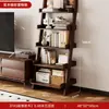 Estantería de Madera Maciza para Sala de Estar en Casa, Estantería de Piso de Múltiples Niveles, Gabinete Lateral para Soporte de TV, Estante de Almacenamiento Multicapa