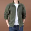 Jaqueta com Forro de Lã Jaqueta Masculina para Primavera, Outono e Inverno Exterior Veludo Engrossado Dupla Face Gola Alta Cardigan Lã Lã Polar Jaqueta