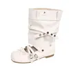 Zapatos Planos de Ballet Estilo Francés para Mujer 2026 con Aumento Oculto de Altura, Moño, Suela Suave, Doble Uso, Zapatos Mary Jane Desmontables hasta Media Pantorrilla y Sandalias