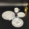 Venta al por mayor transfronteriza Vajilla de Porcelana Ósea Dijia Serie Ruyi Tigre Plato para Comida Occidental de Hotel Plato para Bistec Plato para Taza Plato para Bol Cuchara Vajilla